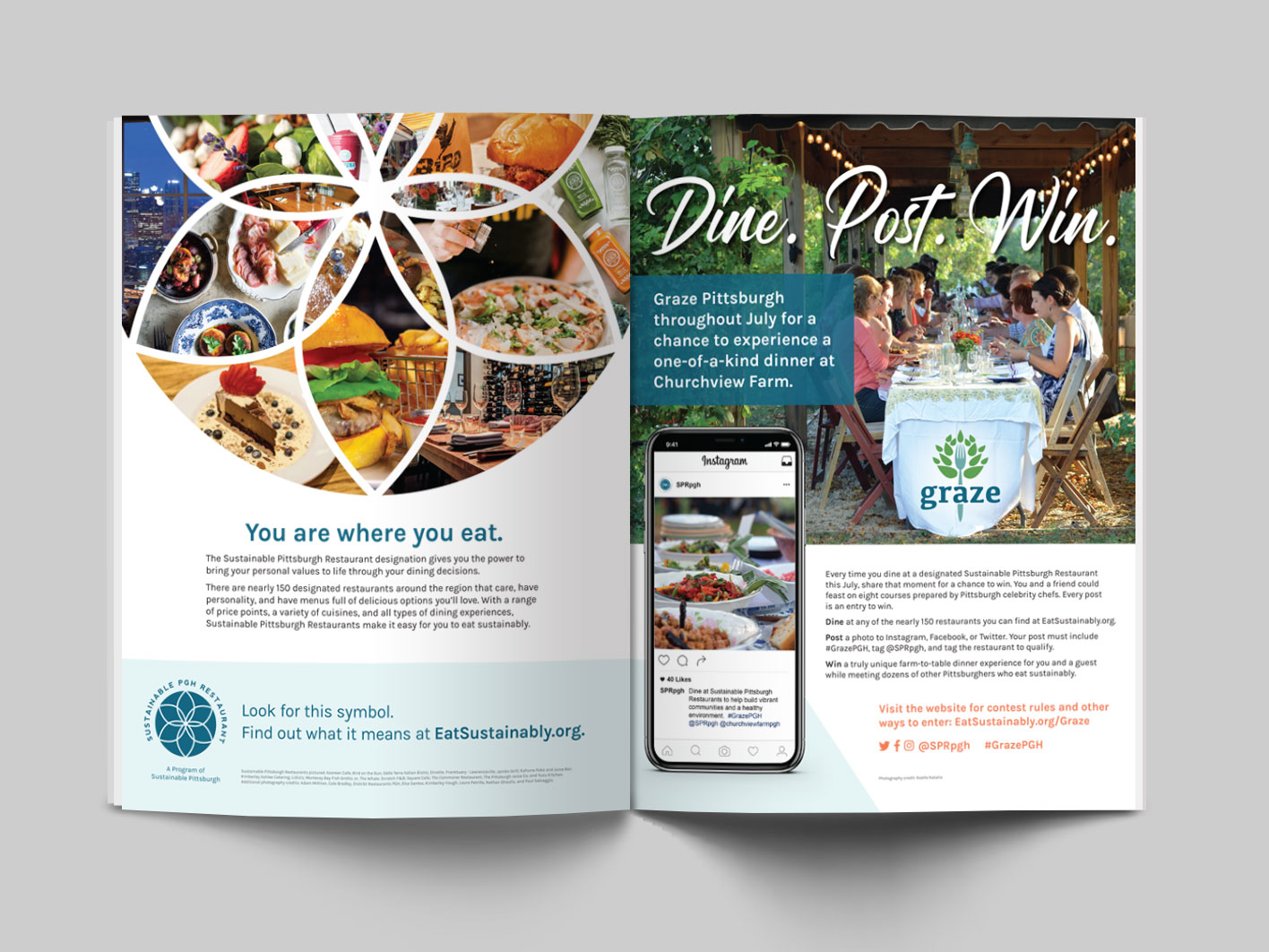 sustainable pittsburgh restaurants magazine spread